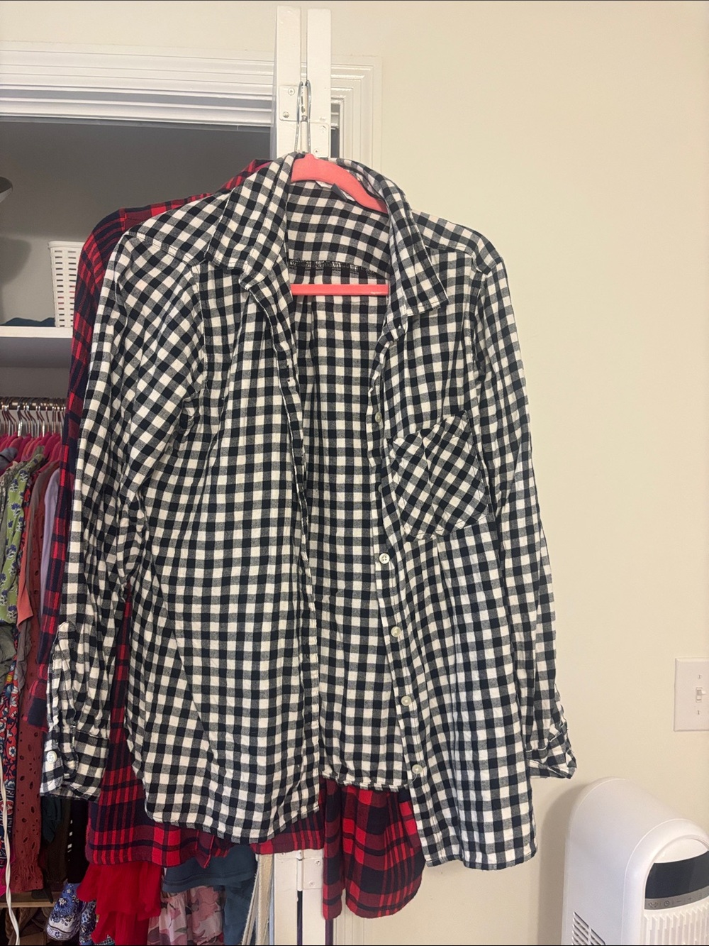 Black and white checkered flannel